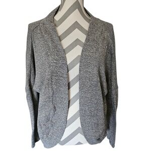 Toad&Co Womens Grey Marled Organic Cotton Hemp Open Front Cardigan Sweater M